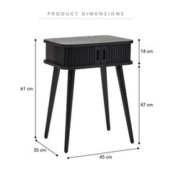Curve Bedside Table Black
