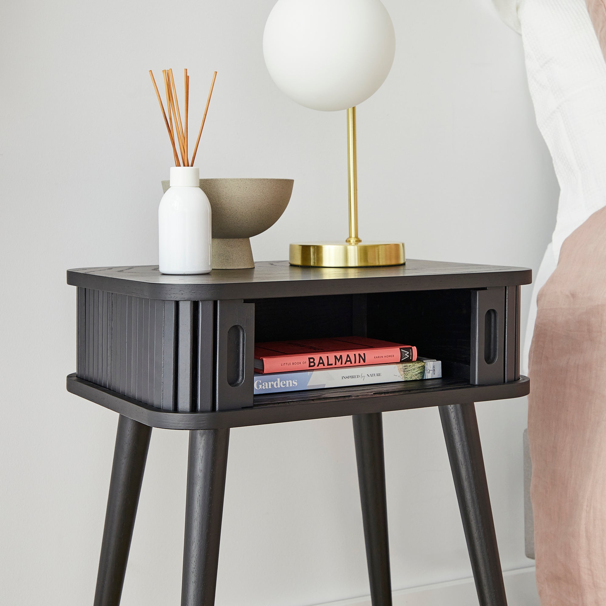 Curve Bedside Table Black (Set of 2)
