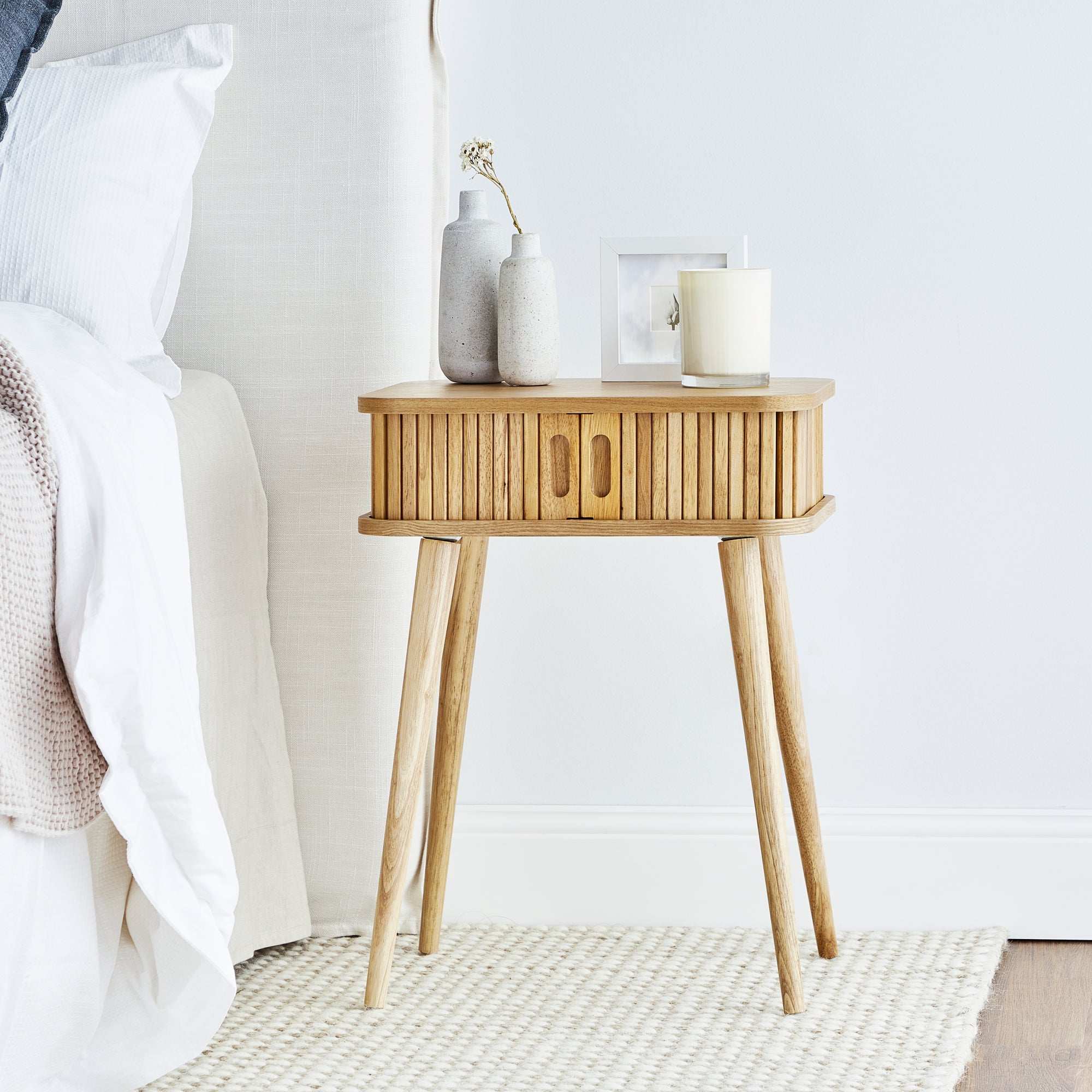 Curve Bedside Table Natural (Set of 2)