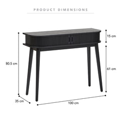 Curve Console Table Black (100cm)