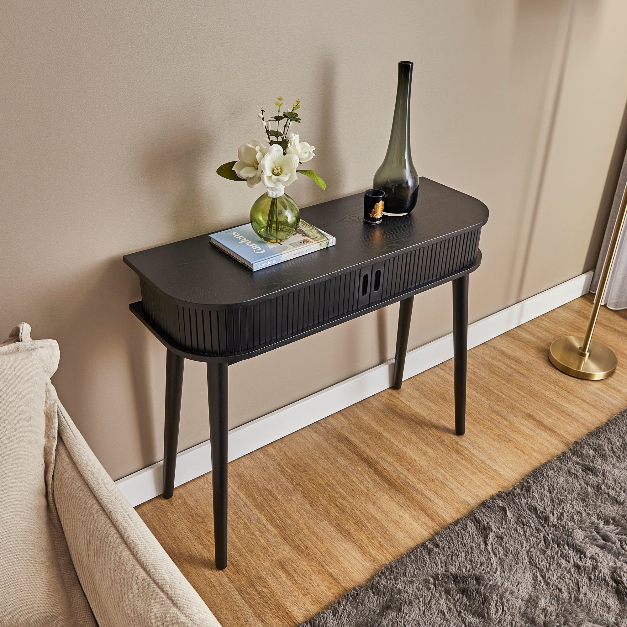 Curve Console Table Black (100cm)