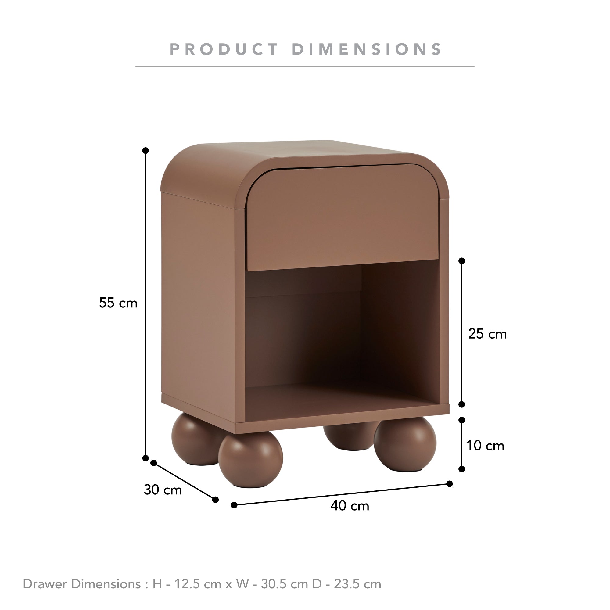 Baxter Bedside Table Mocha