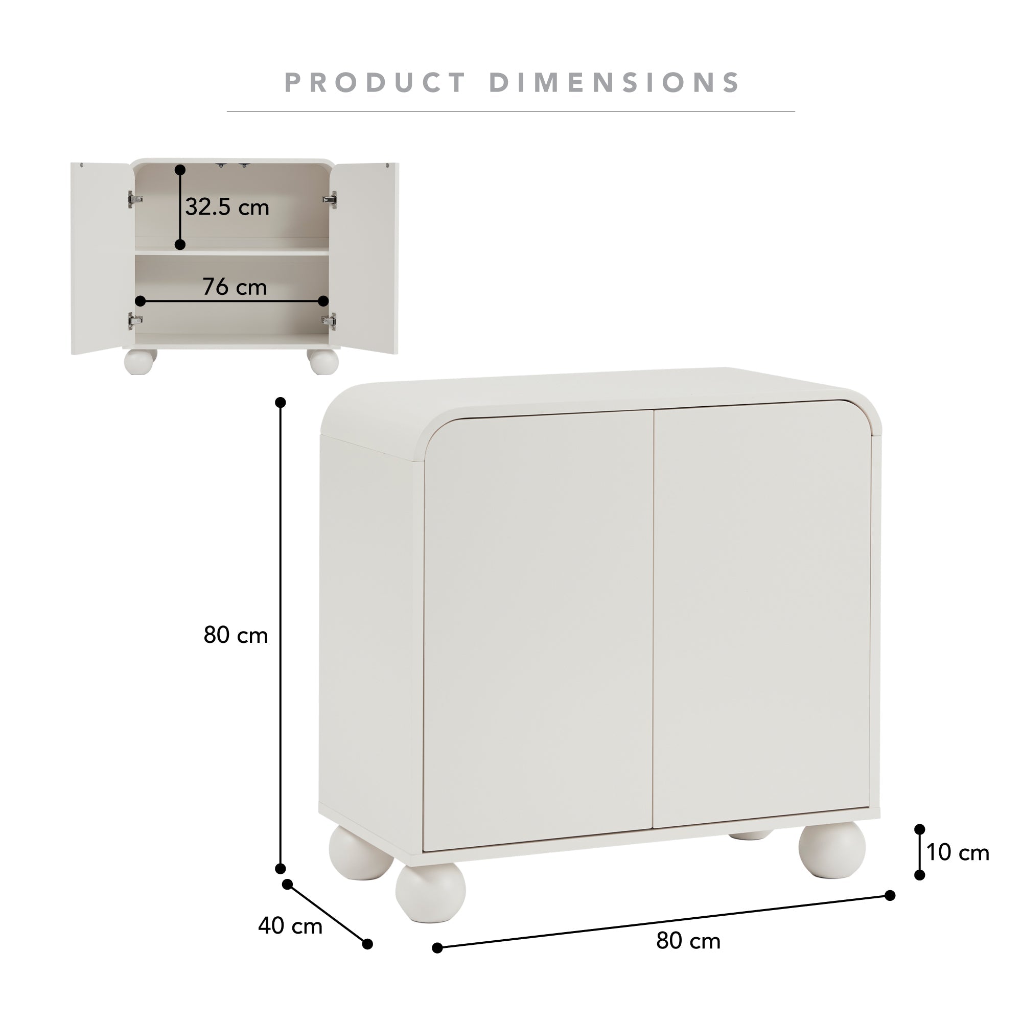Baxter 2 Door Buffet Cream (80cm)
