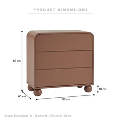 Baxter Chest of 3 Drawers Mocha