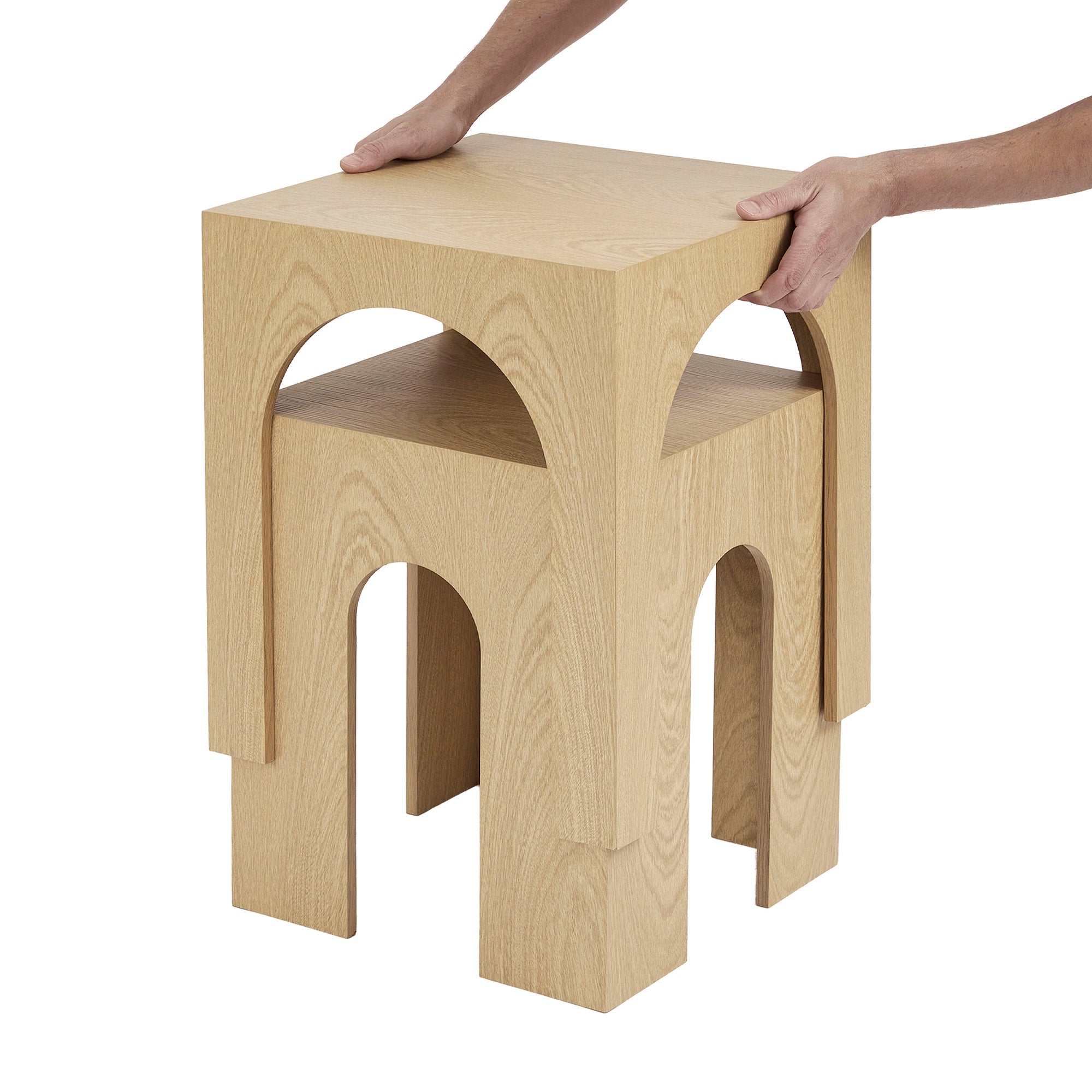 Belle Set of 3 Nested Side Tables Oak