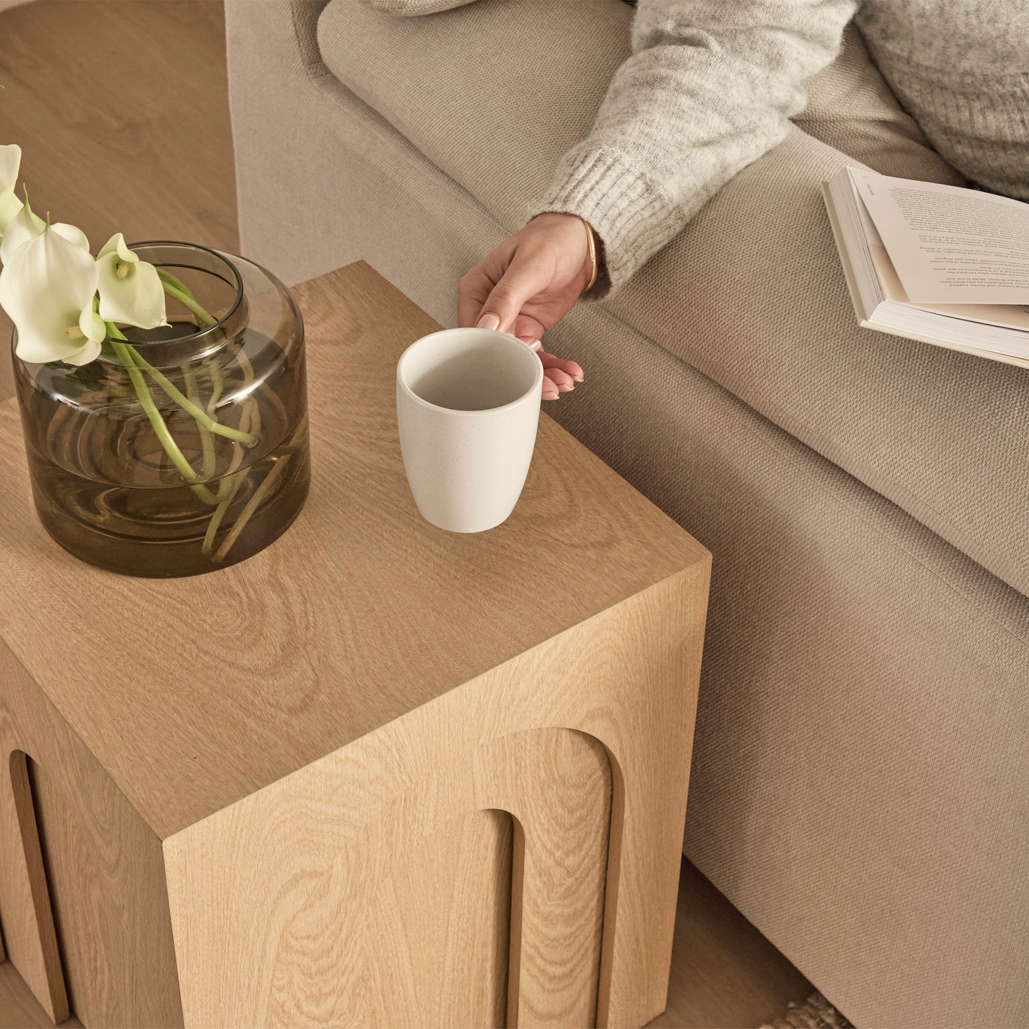 Belle Set of 3 Nested Side Tables Oak