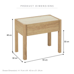Clarke Bedside Table Oak (Set of 2)