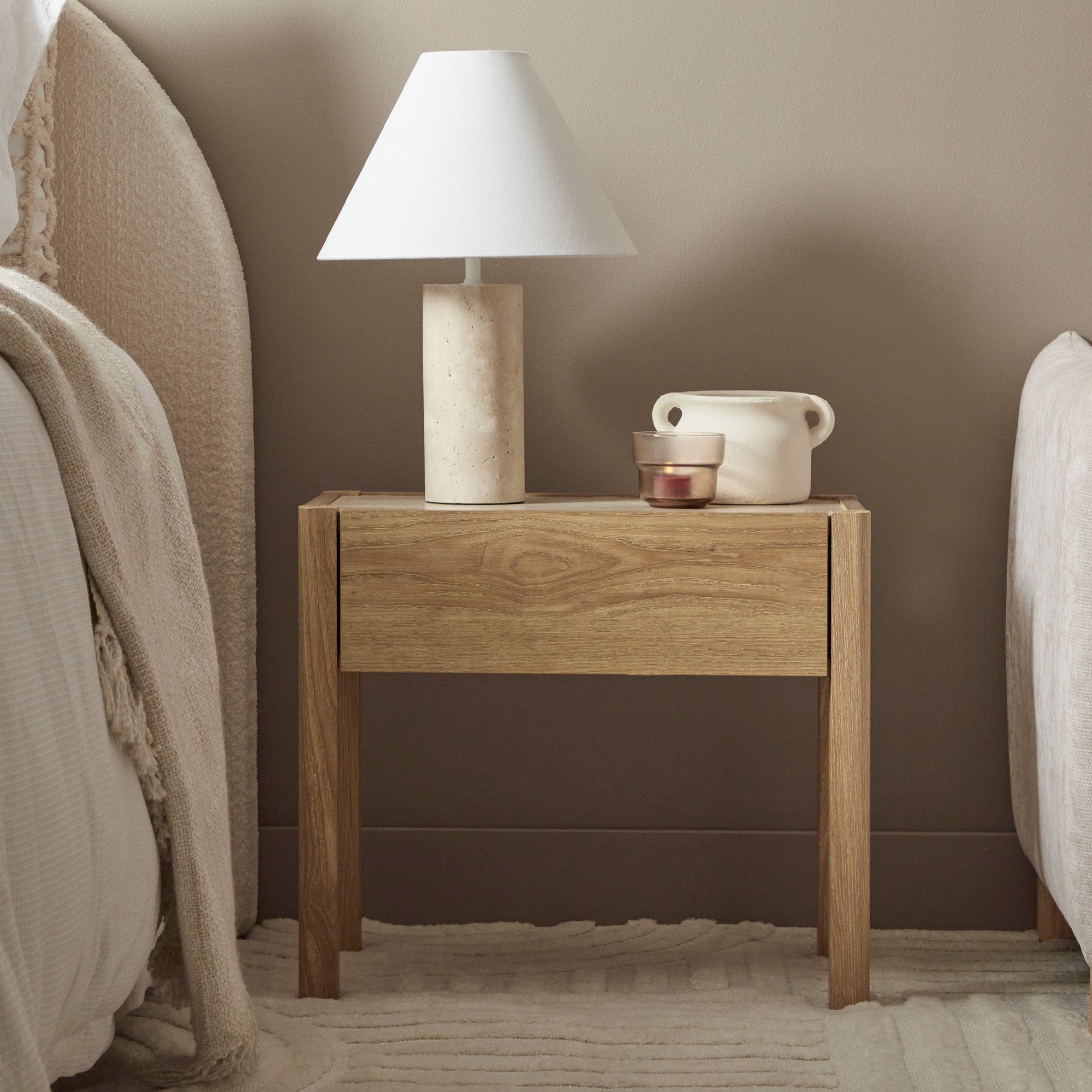 Clarke Bedside Table Oak (Set of 2)