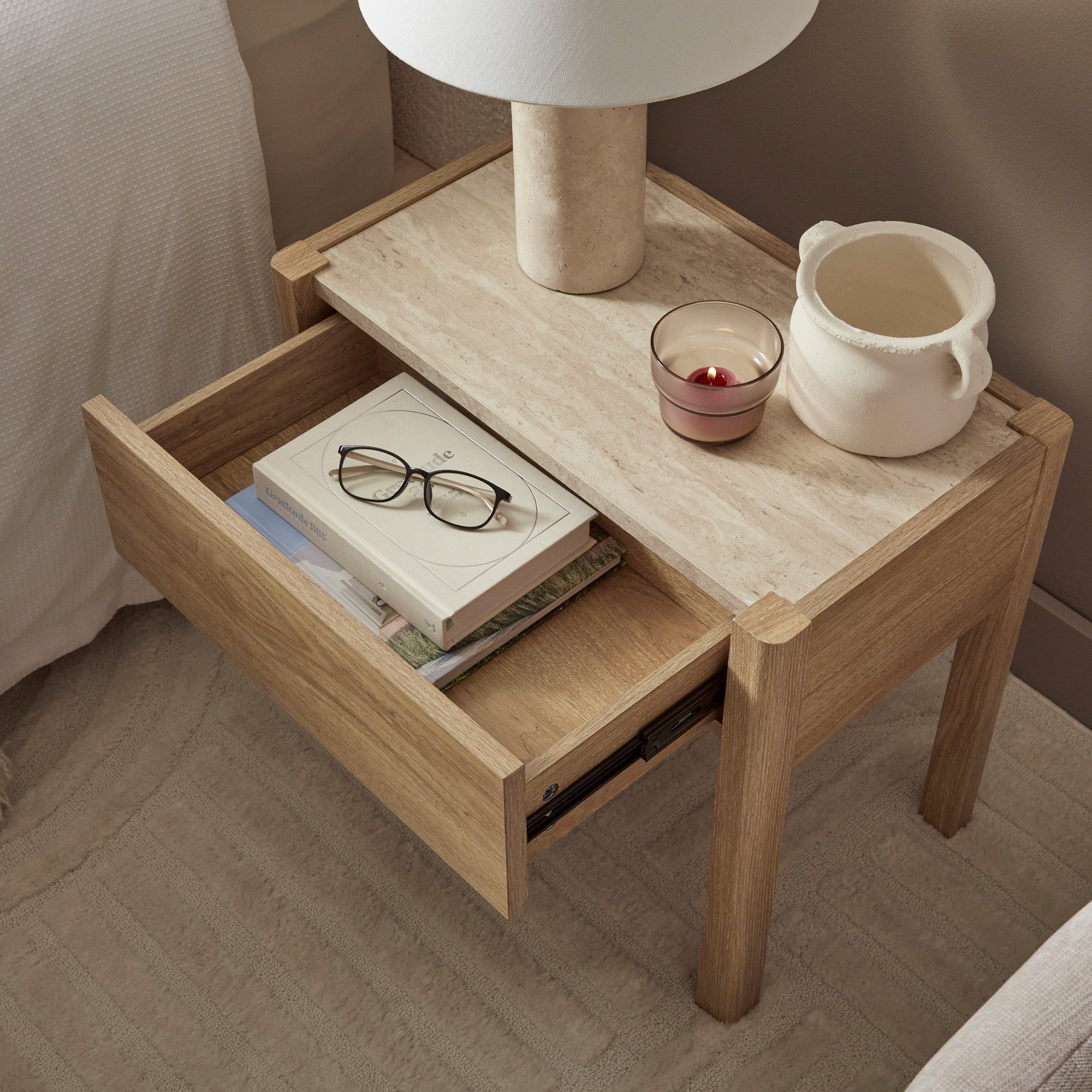 Clarke Bedside Table Oak