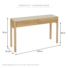Clarke Console Table Oak (120cm)