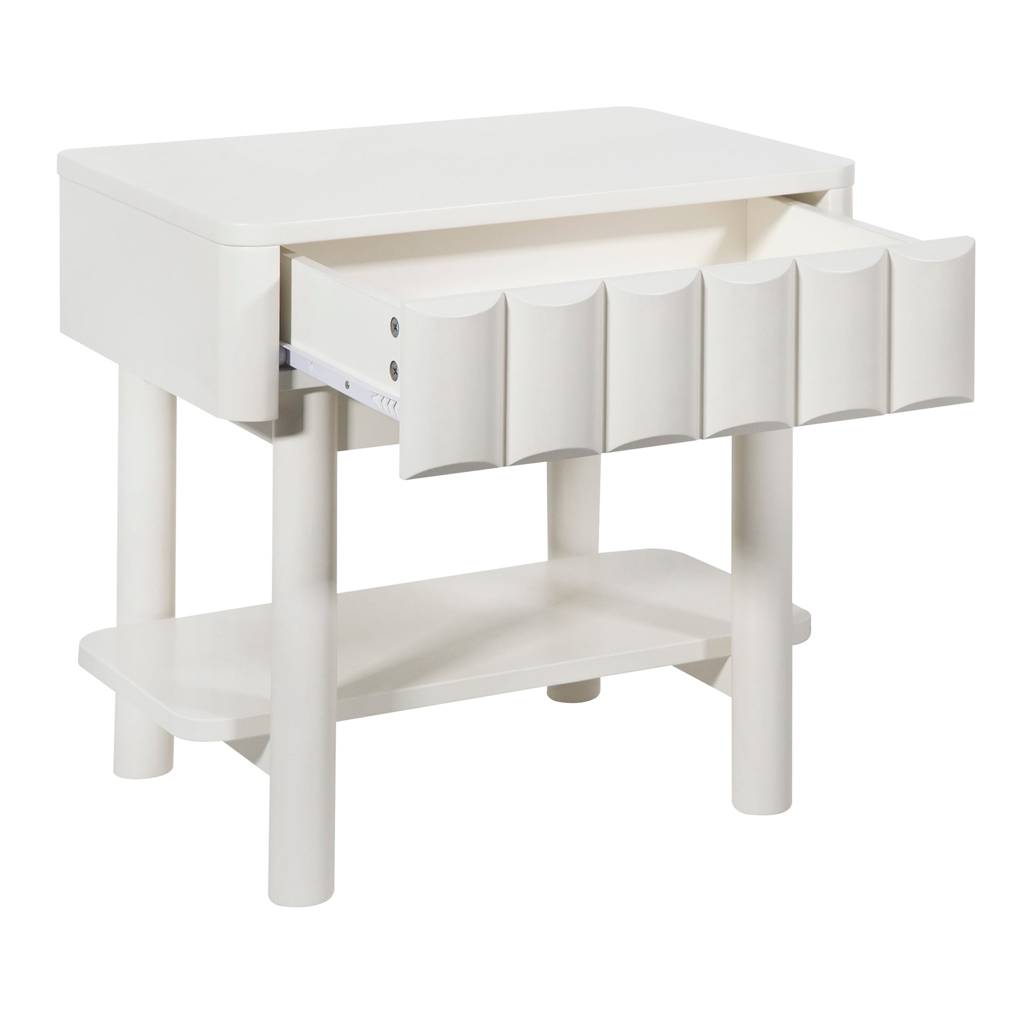 Cosette Bedside Table Off-White (Set of 2)