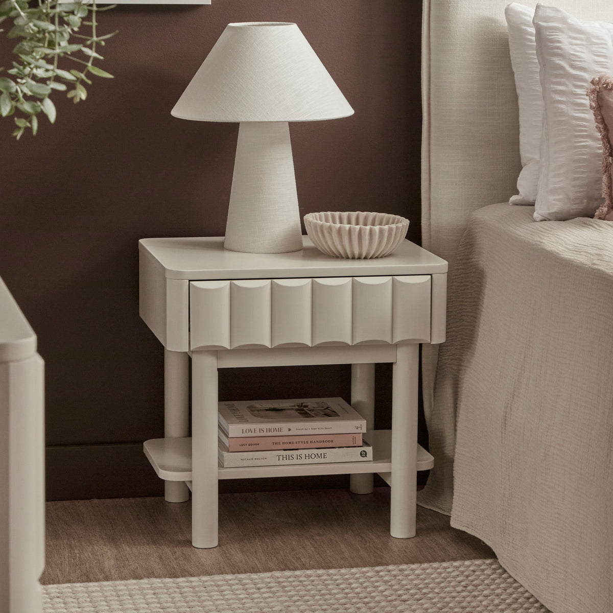 Cosette Bedside Table Off-White (Set of 2)
