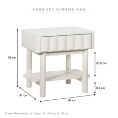 Cosette Bedside Table Off-White