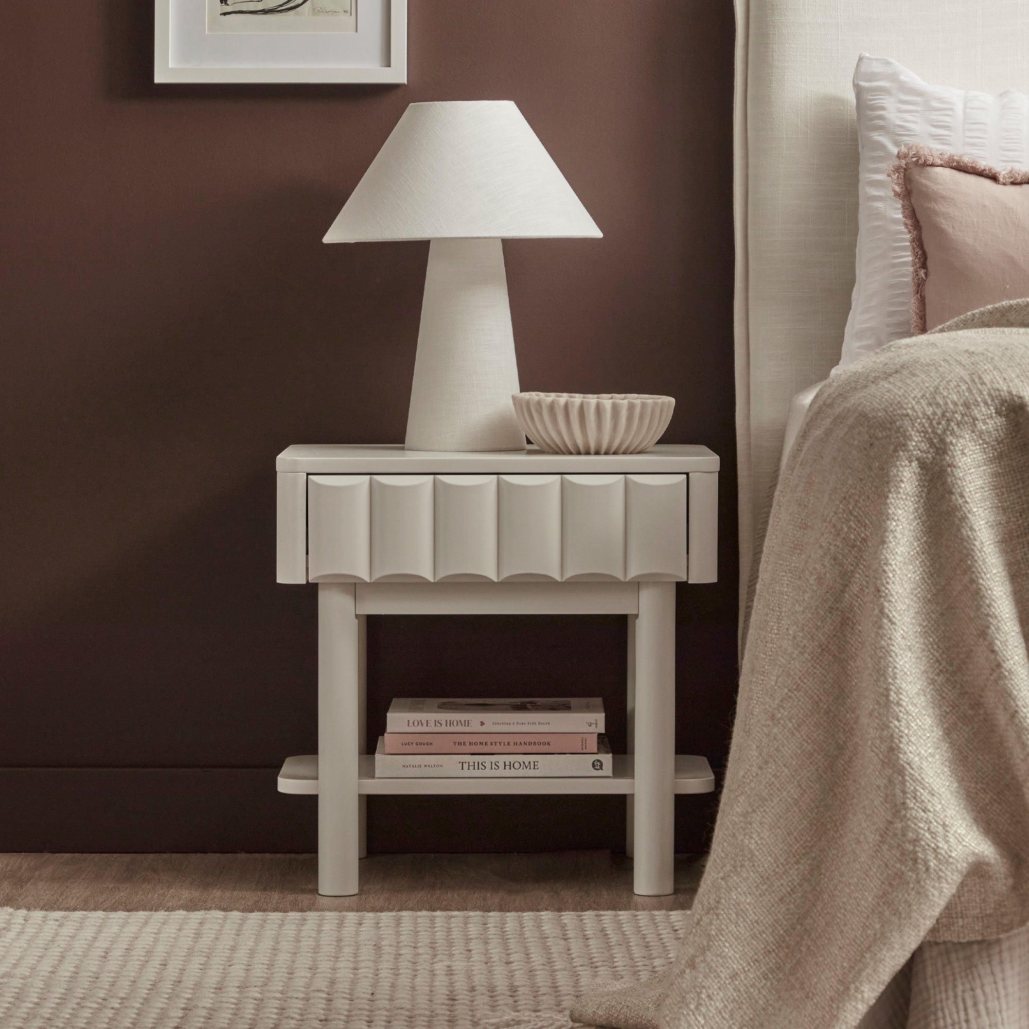 Cosette Bedside Table Off-White (Set of 2)