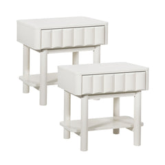 Cosette Bedside Table Off-White (Set of 2)