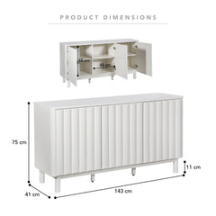 Cosette 3 Door Buffet Off-White (143cm)