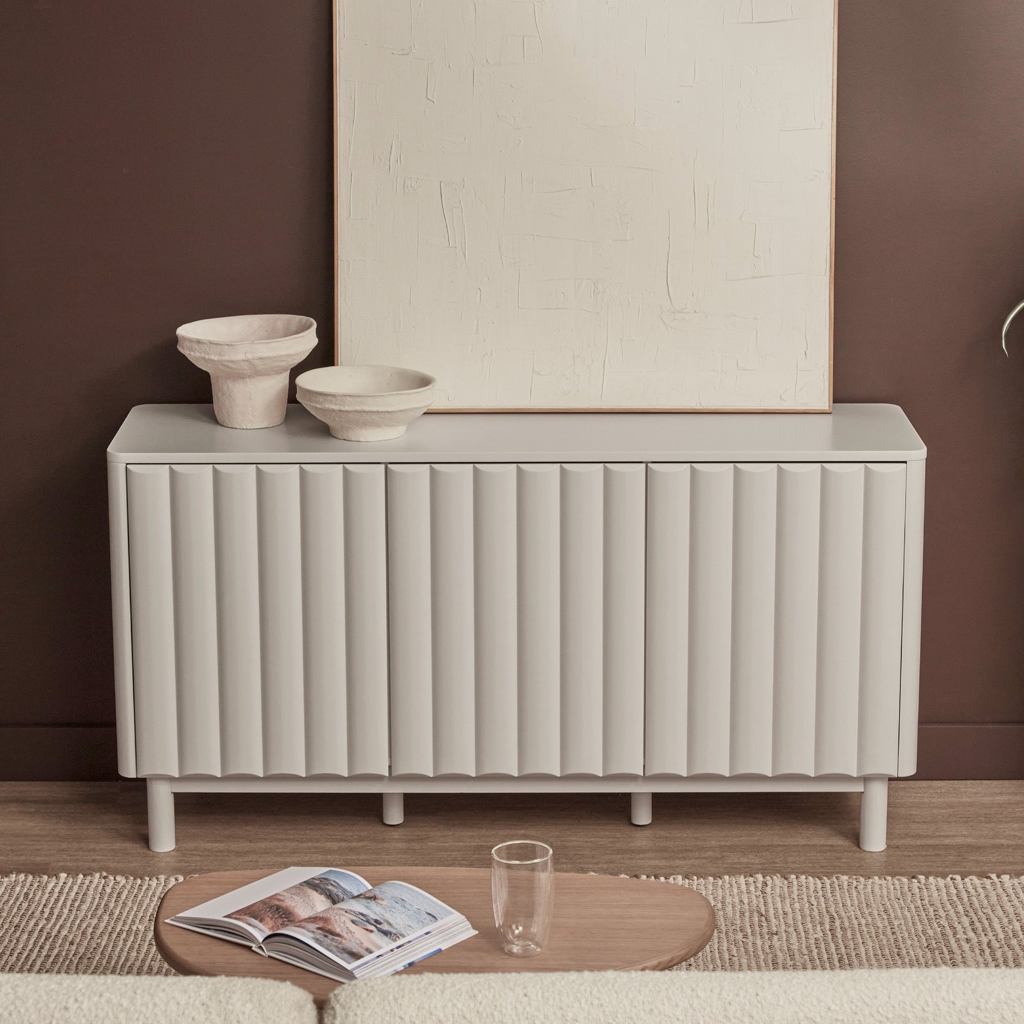 Cosette 3 Door Buffet Off-White (143cm)