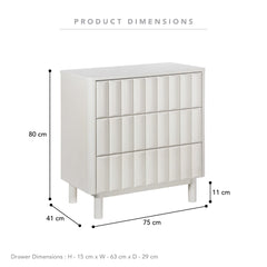 Cosette Chest of 3 Drawers Off-White