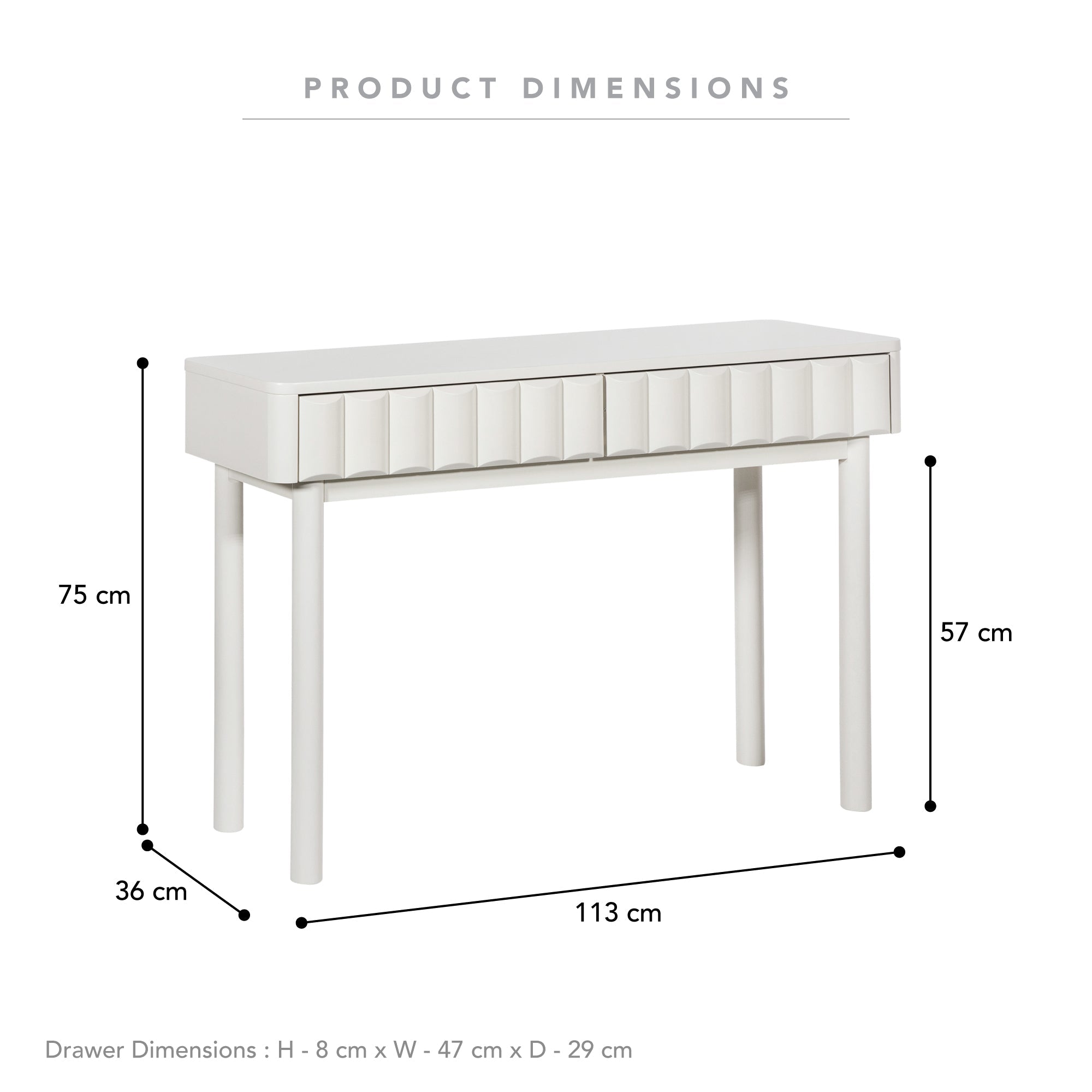 Cosette Console Table Off-White (113cm)