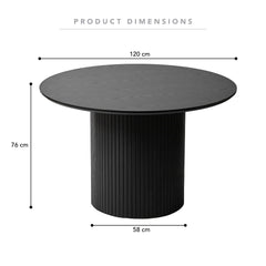 Cove Dining Table Black (120cm)
