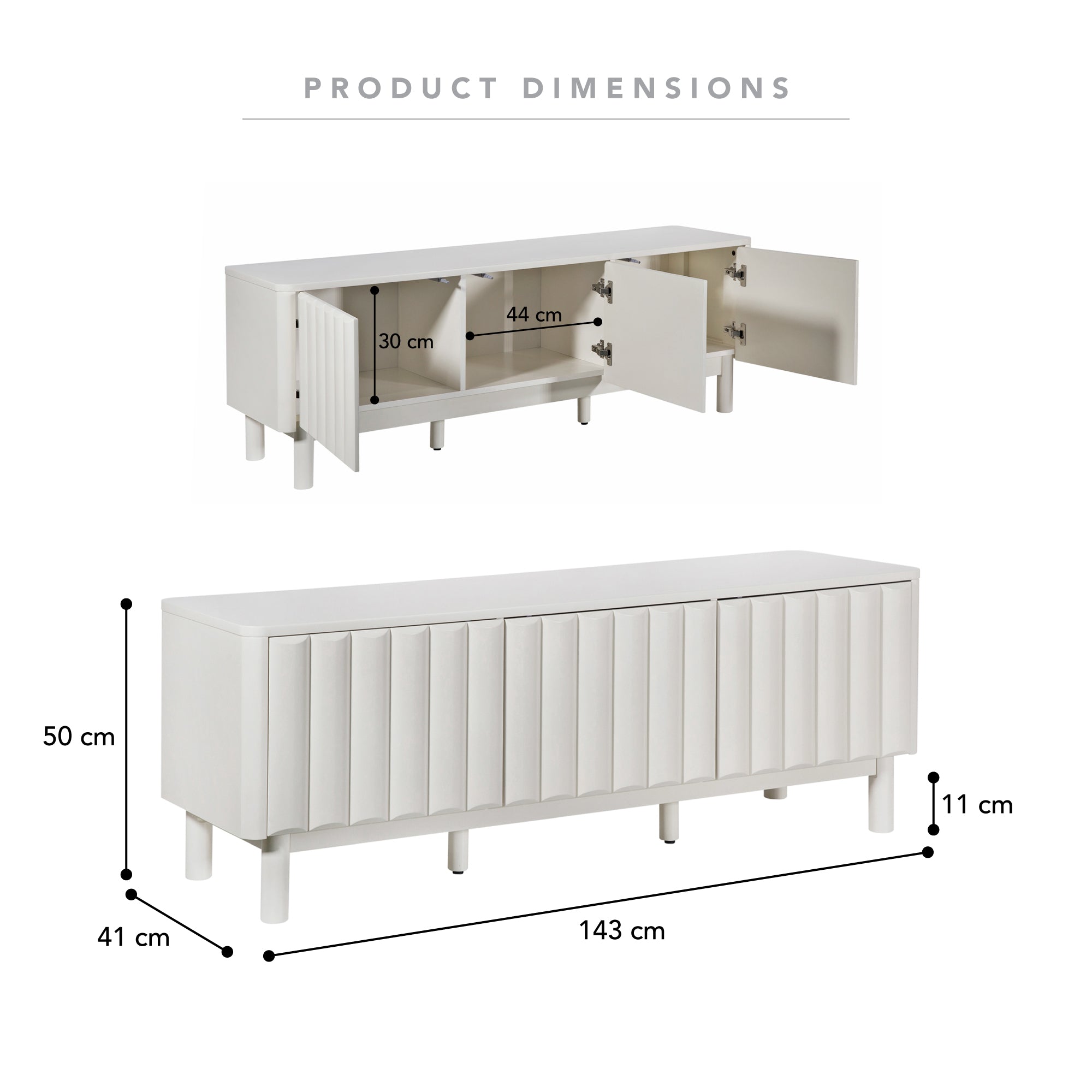 Cosette Entertainment Unit Off-White (143cm)