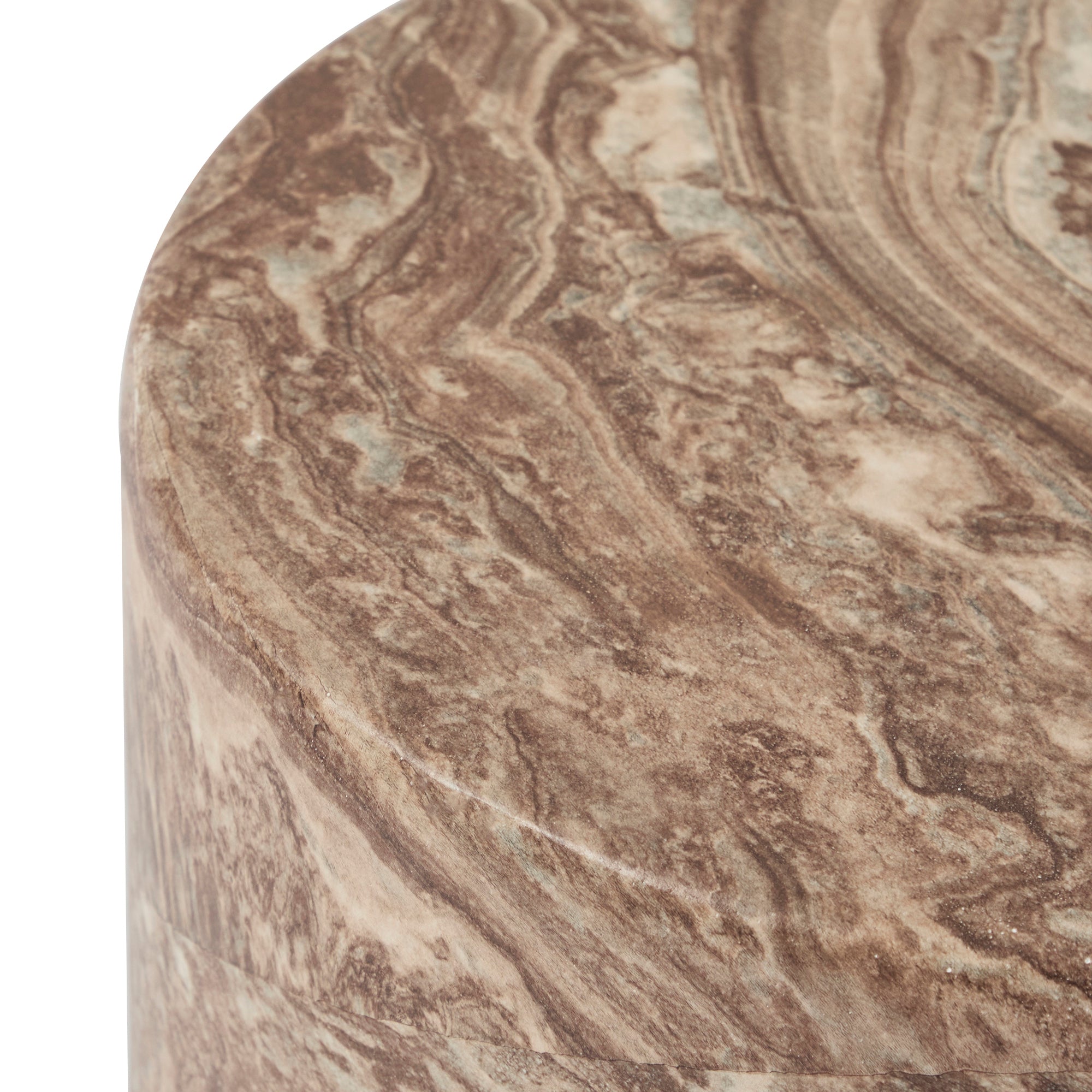 Forster Marble Look Side Table Brown