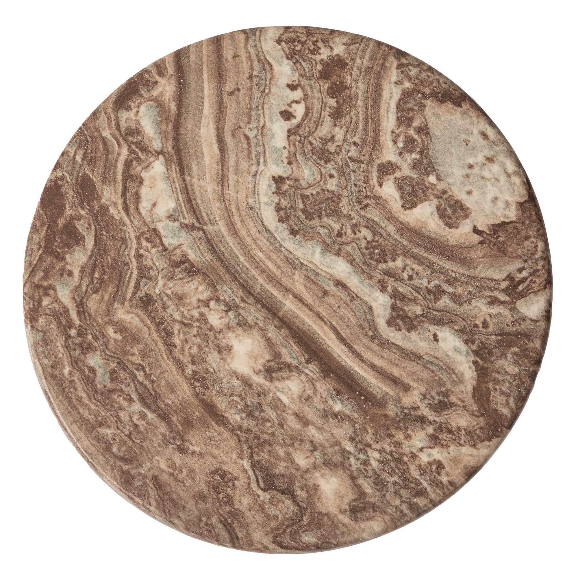 Forster Marble Look Side Table Brown