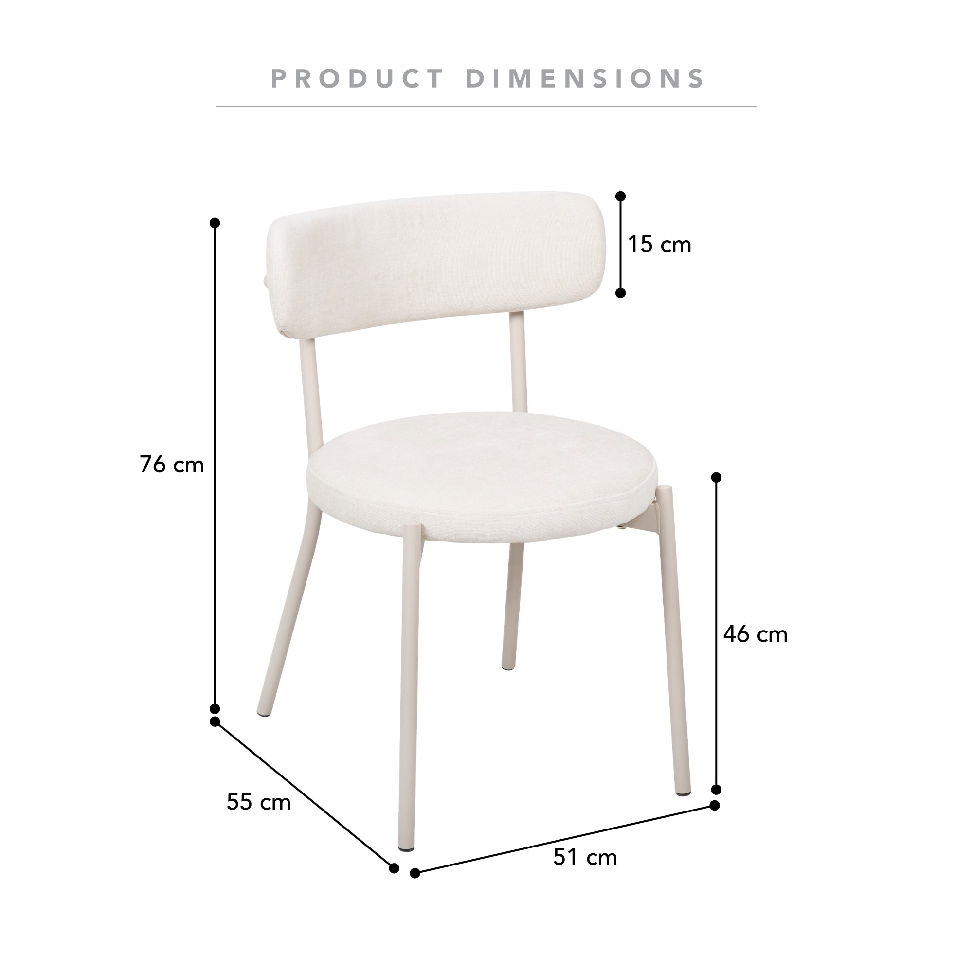Hawthorn Set of 2 Dining Chairs Cream