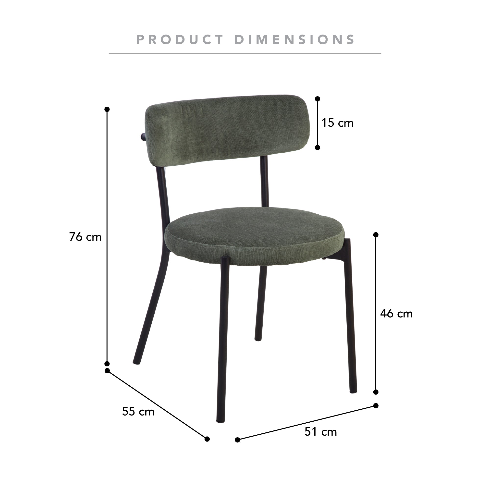 Hawthorn Set of 2 Dining Chairs Green