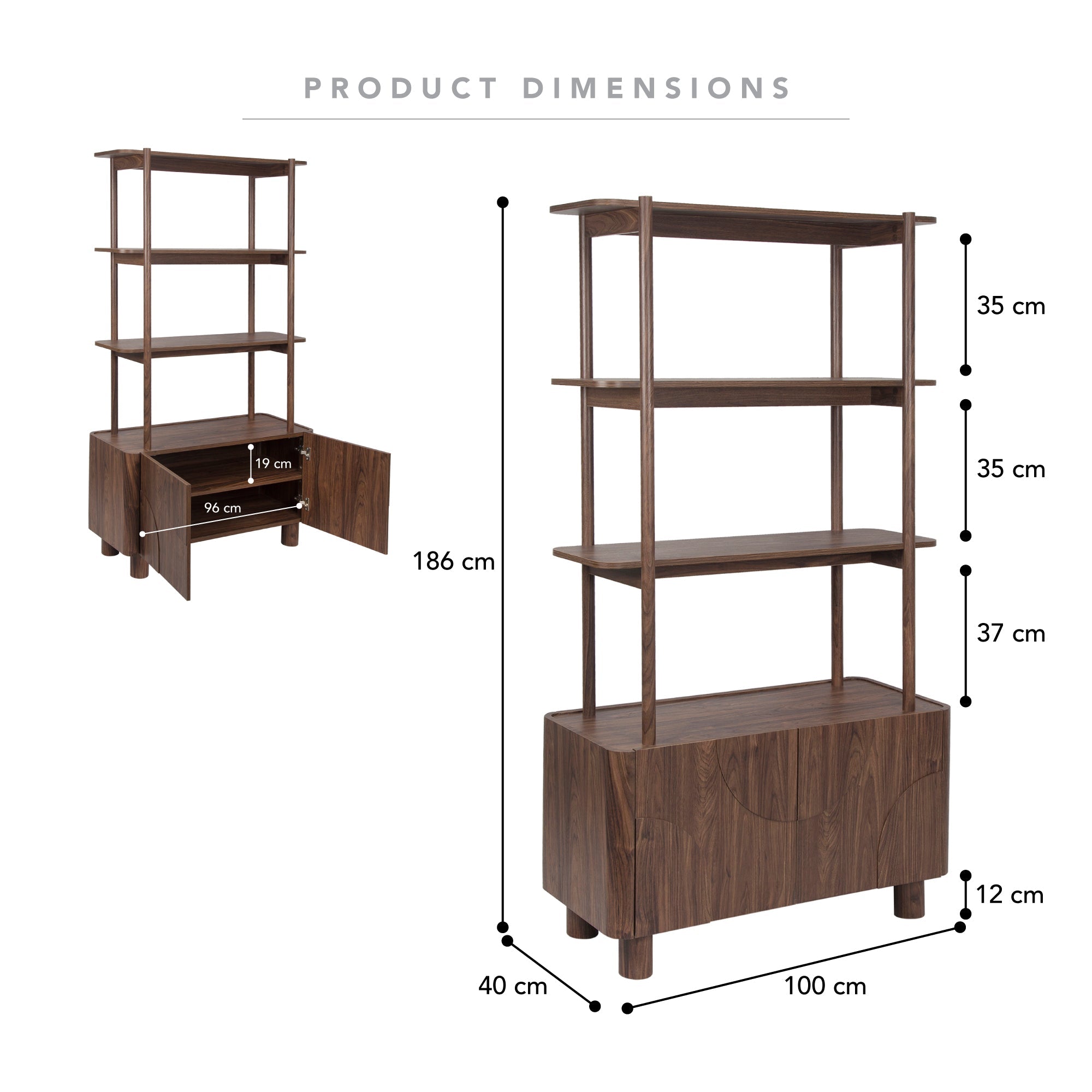 Iris Bookshelf Walnut