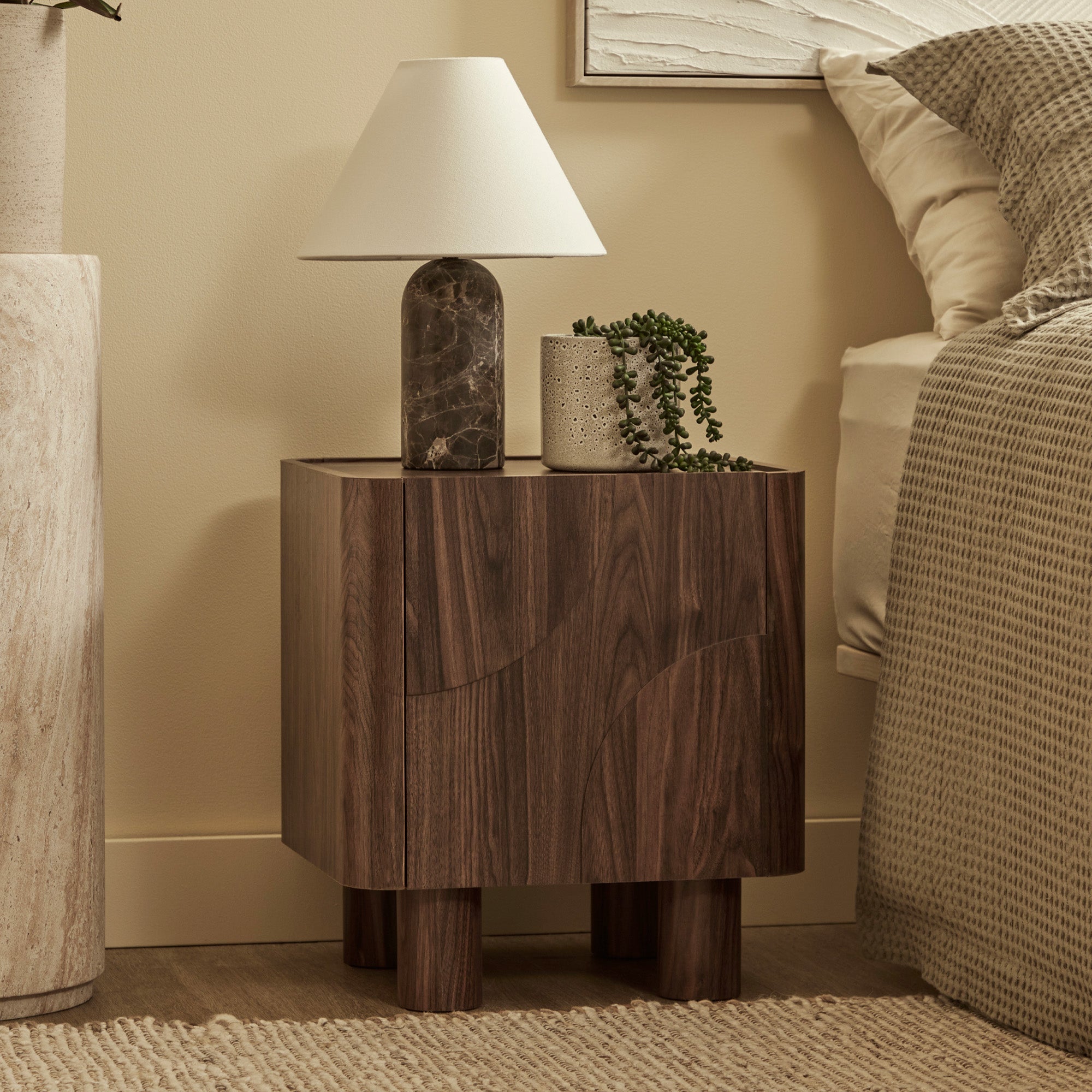 Iris Bedside Table Walnut (Set of 2)