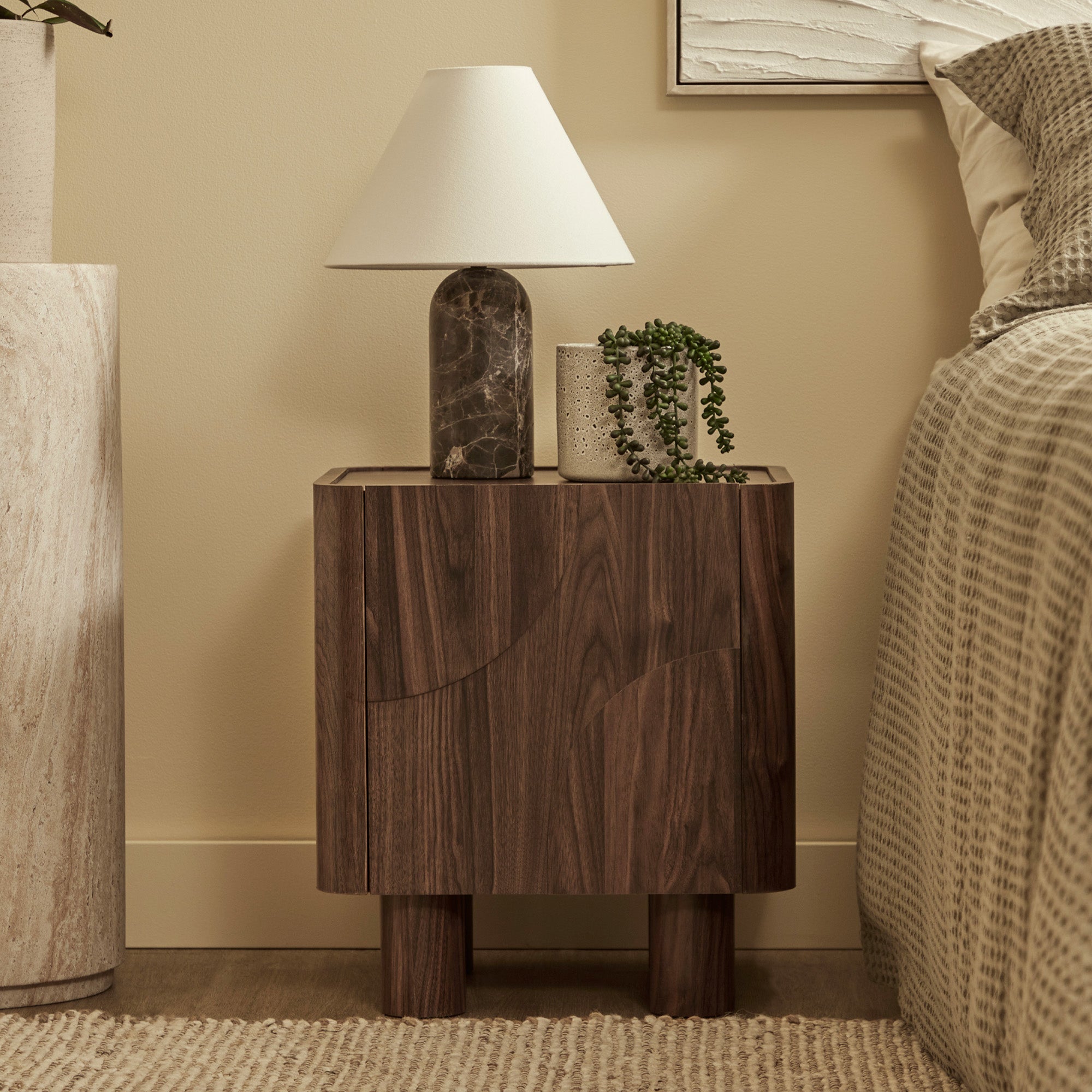 Iris Bedside Table Walnut (Set of 2)
