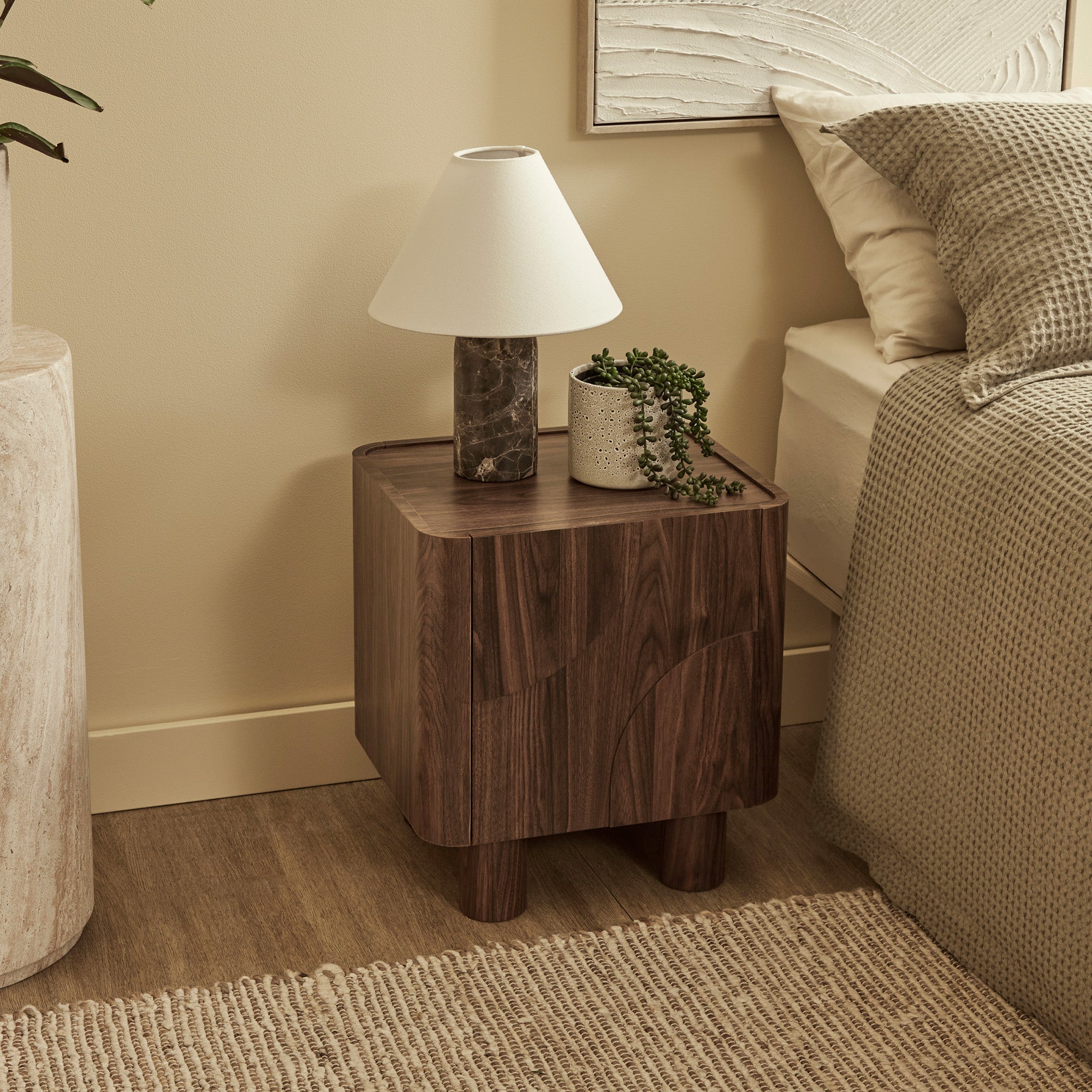 Iris Bedside Table Walnut