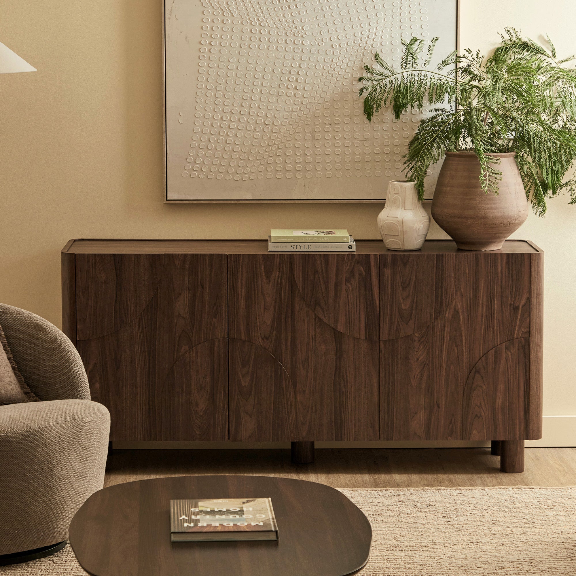 Iris 3 Door Buffet Walnut (160cm)