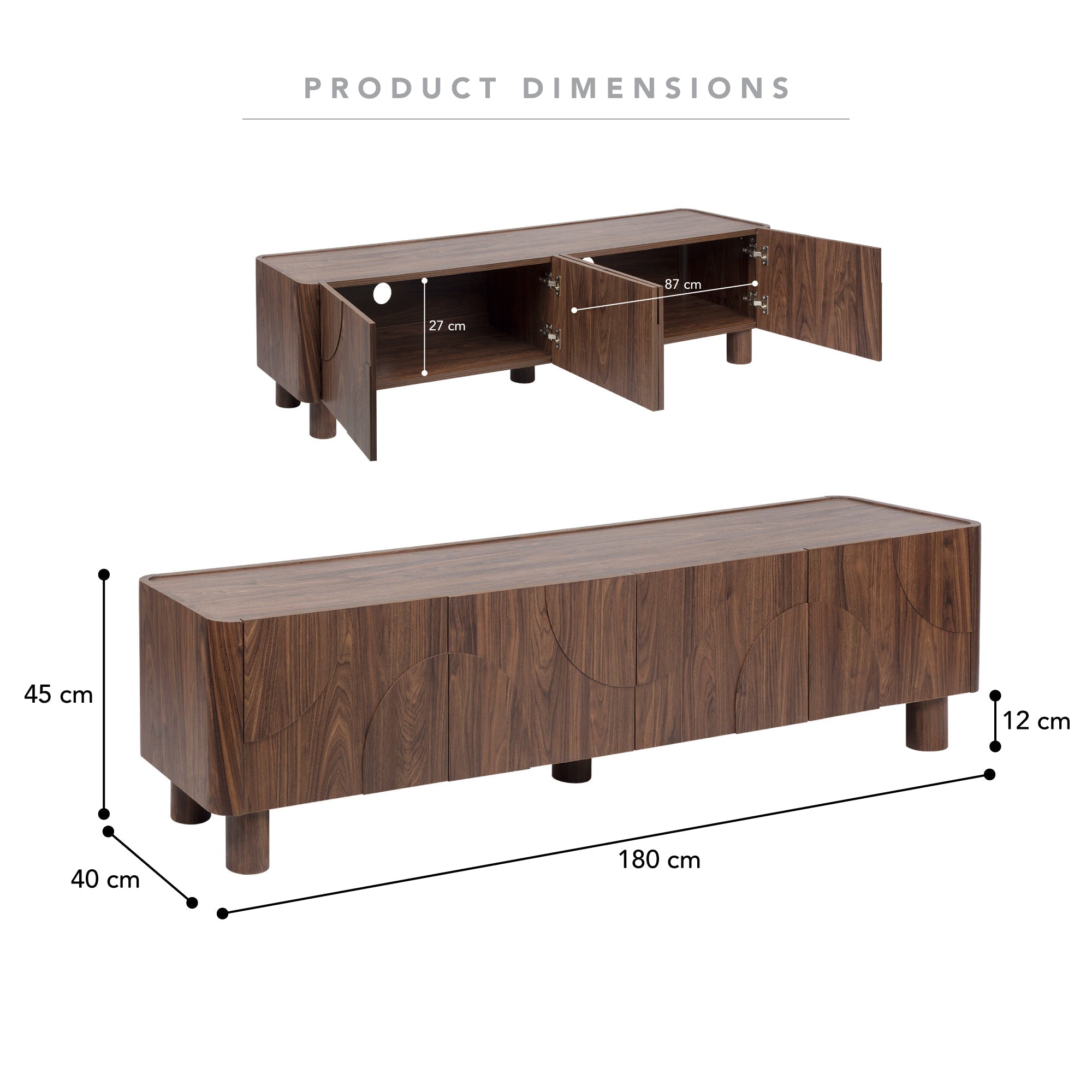 Iris Entertainment Unit Walnut (180cm)