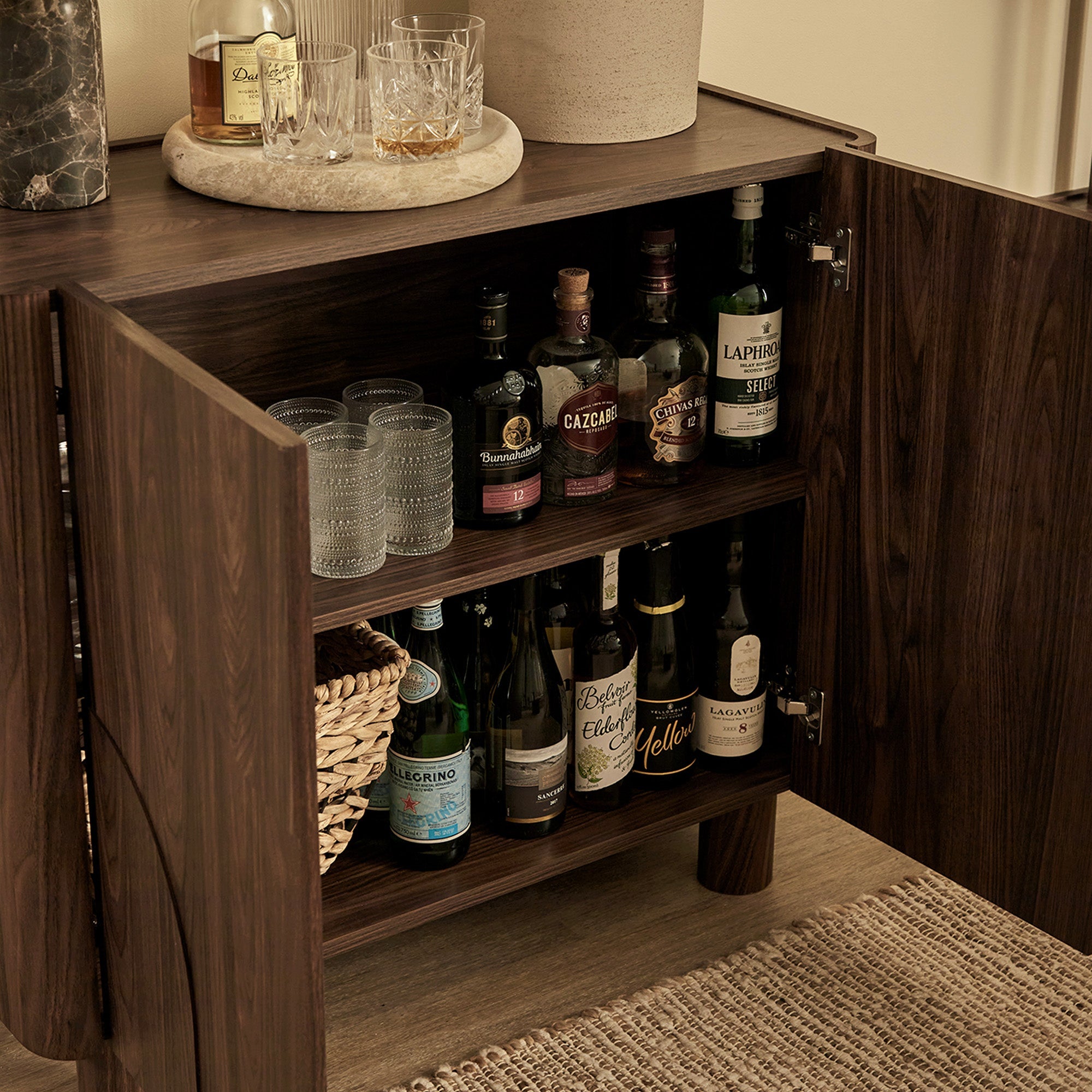 Iris 2 Door Cabinet Walnut