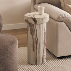 Mandu Marble Look Side Table White
