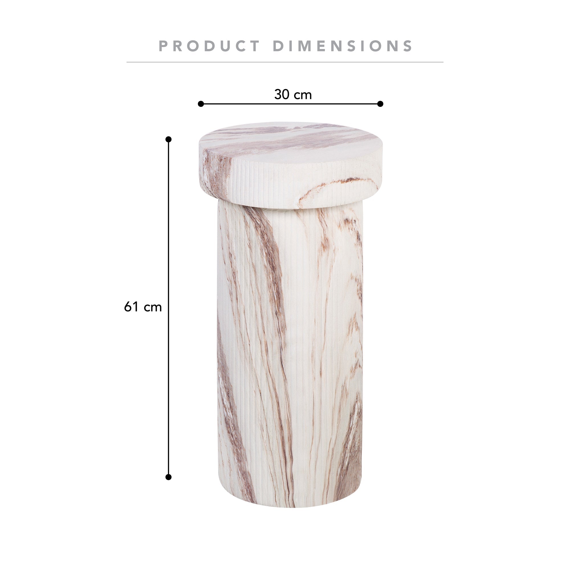 Mandu Marble Look Side Table White