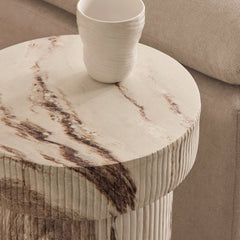 Mandu Marble Look Side Table White