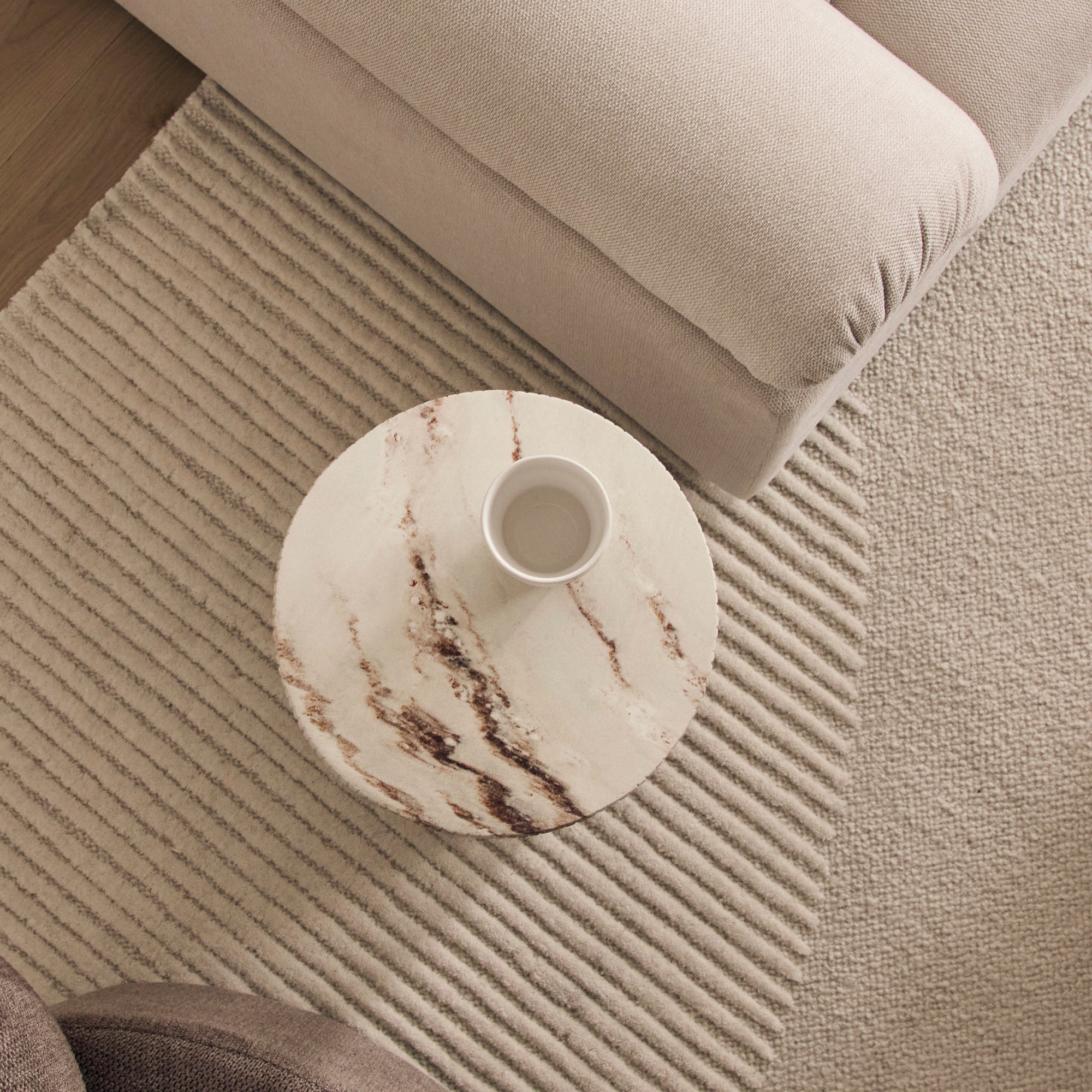 Mandu Marble Look Side Table White