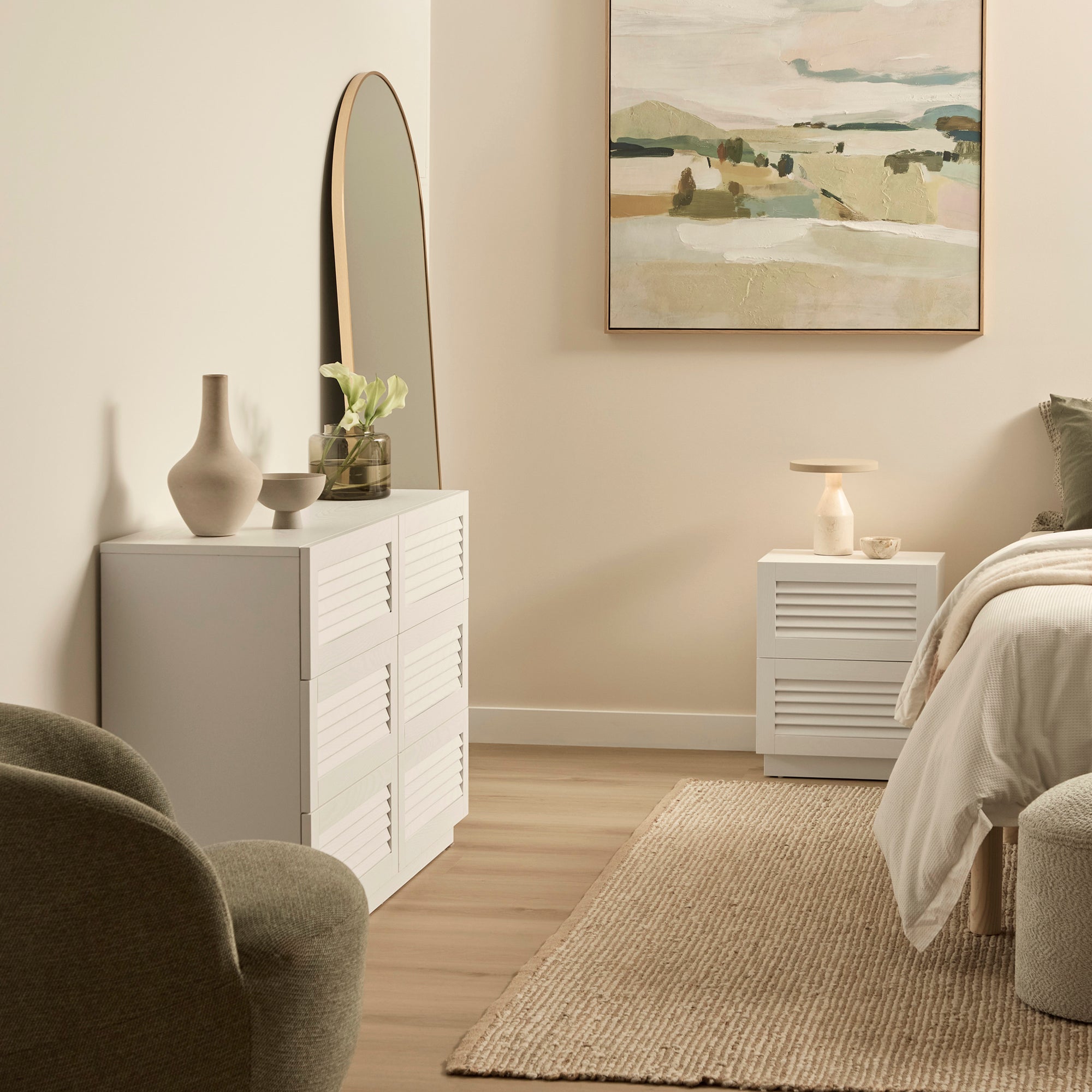 Neive Bedside Table White