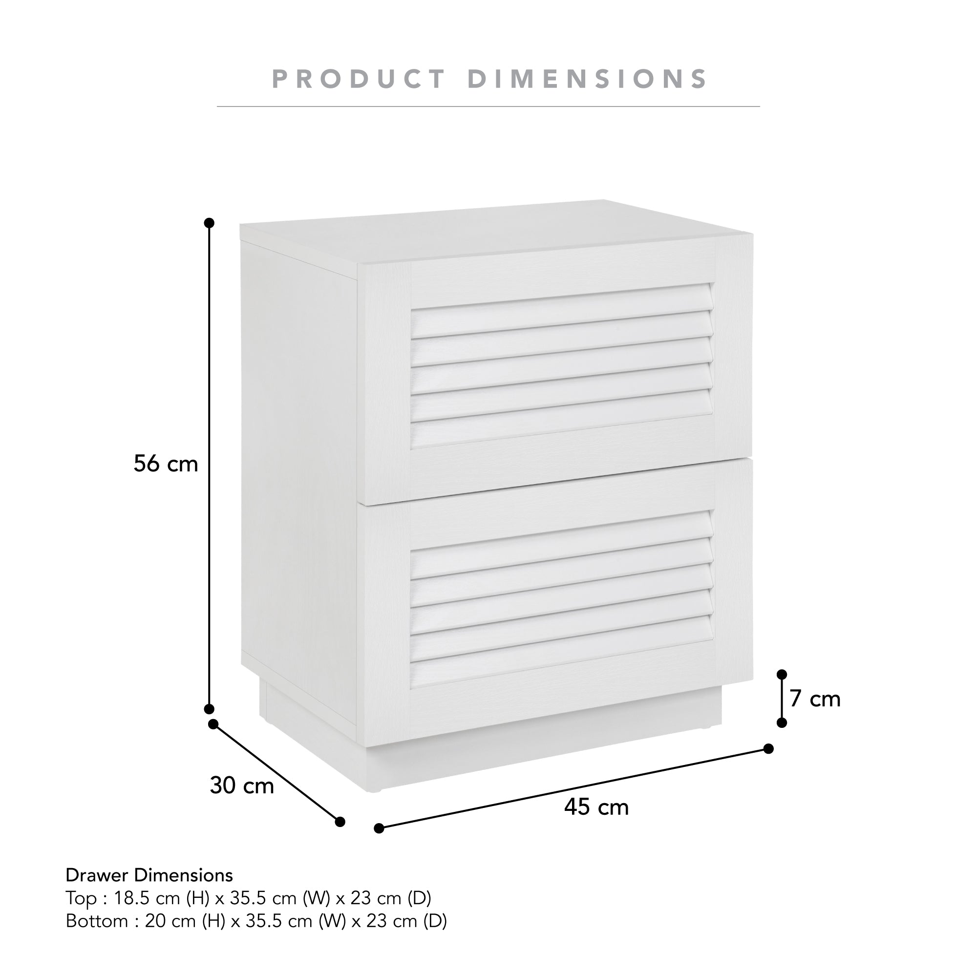 Neive Bedside Table White (Set of 2)