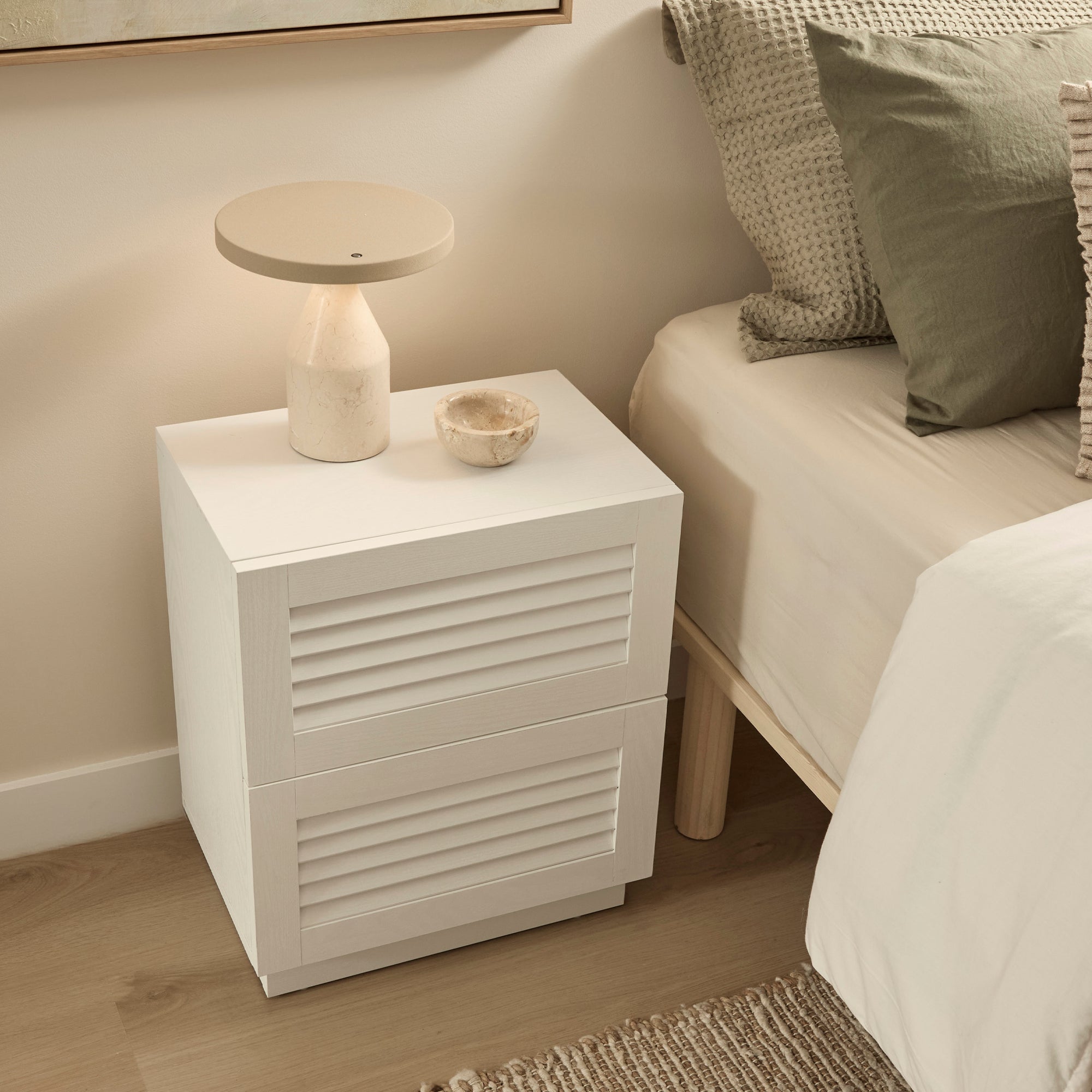 Neive Bedside Table White