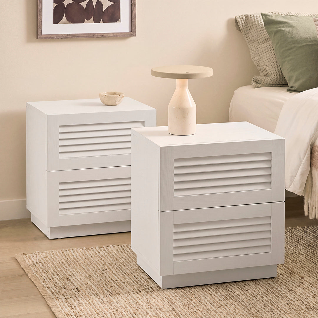 Neive Bedside Table White (Set of 2)