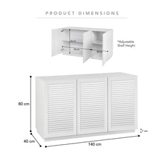 Neive Buffet White (140cm)