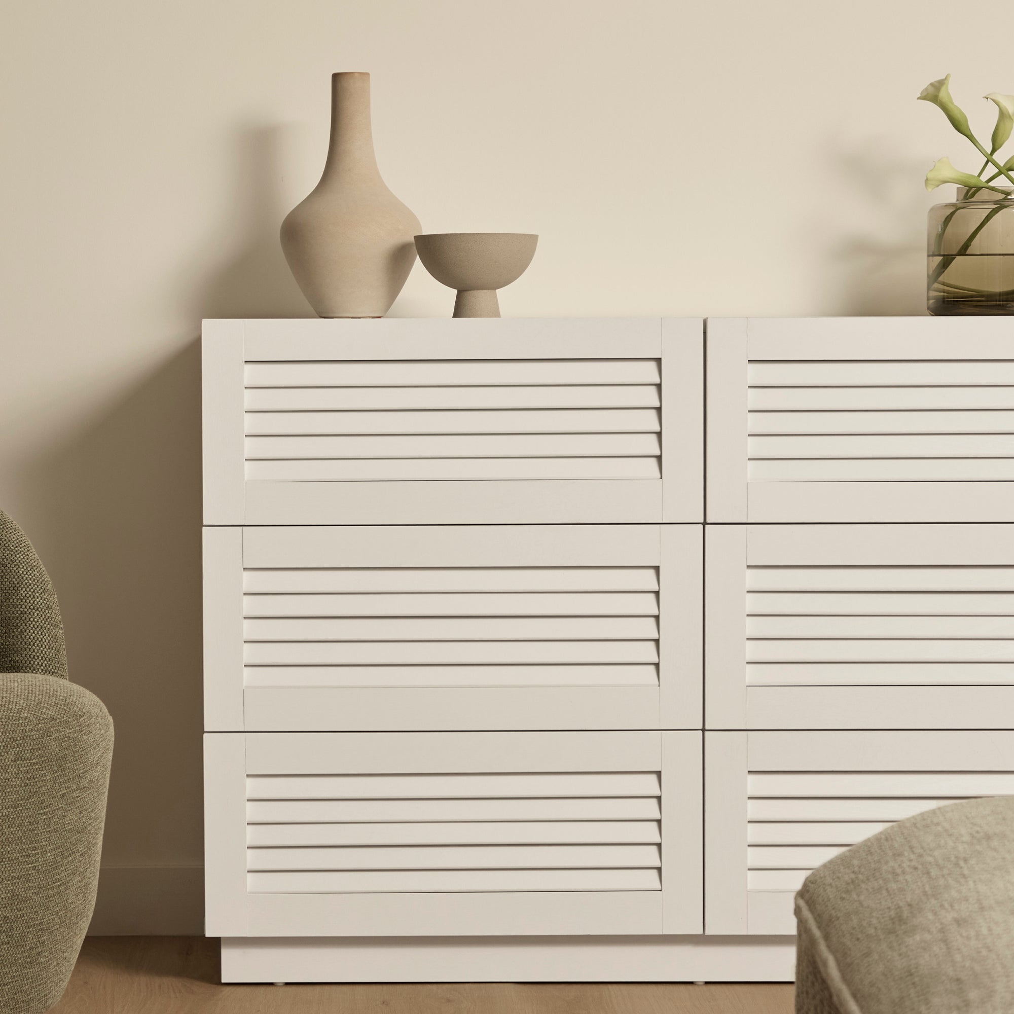 Neive Chest of 6 Drawers White
