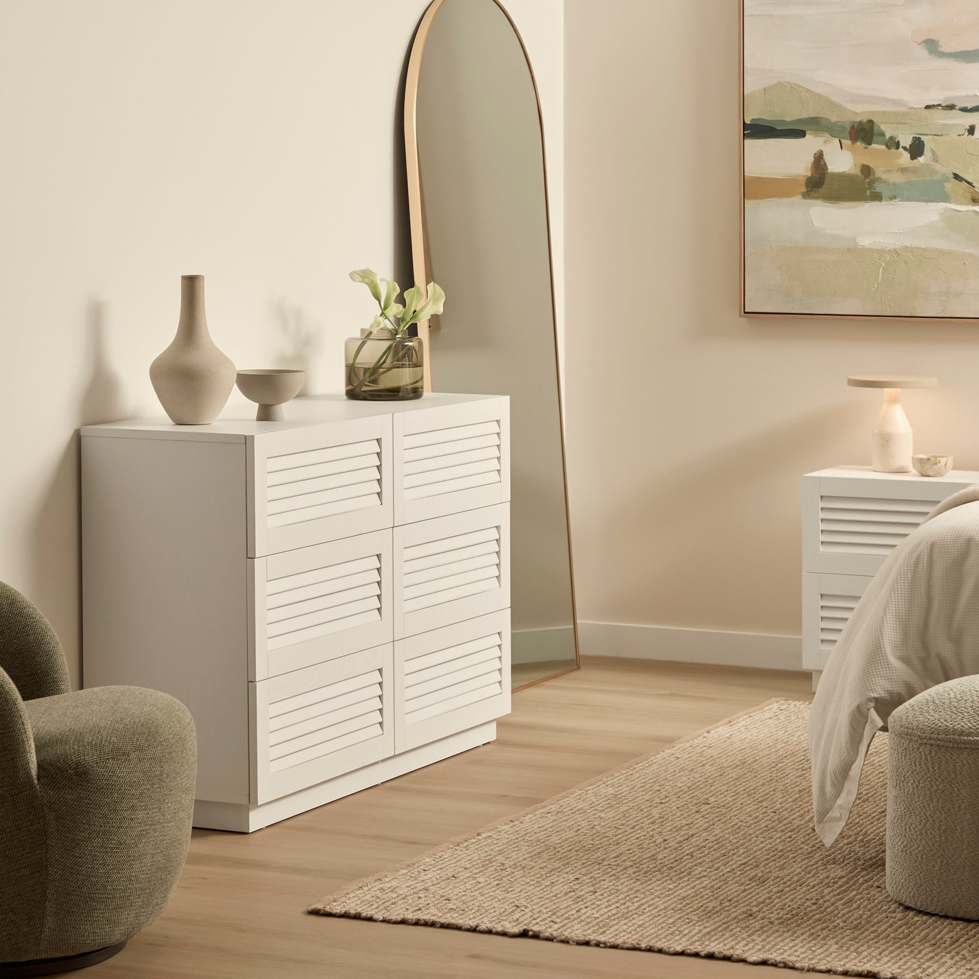 Neive Chest of 6 Drawers White