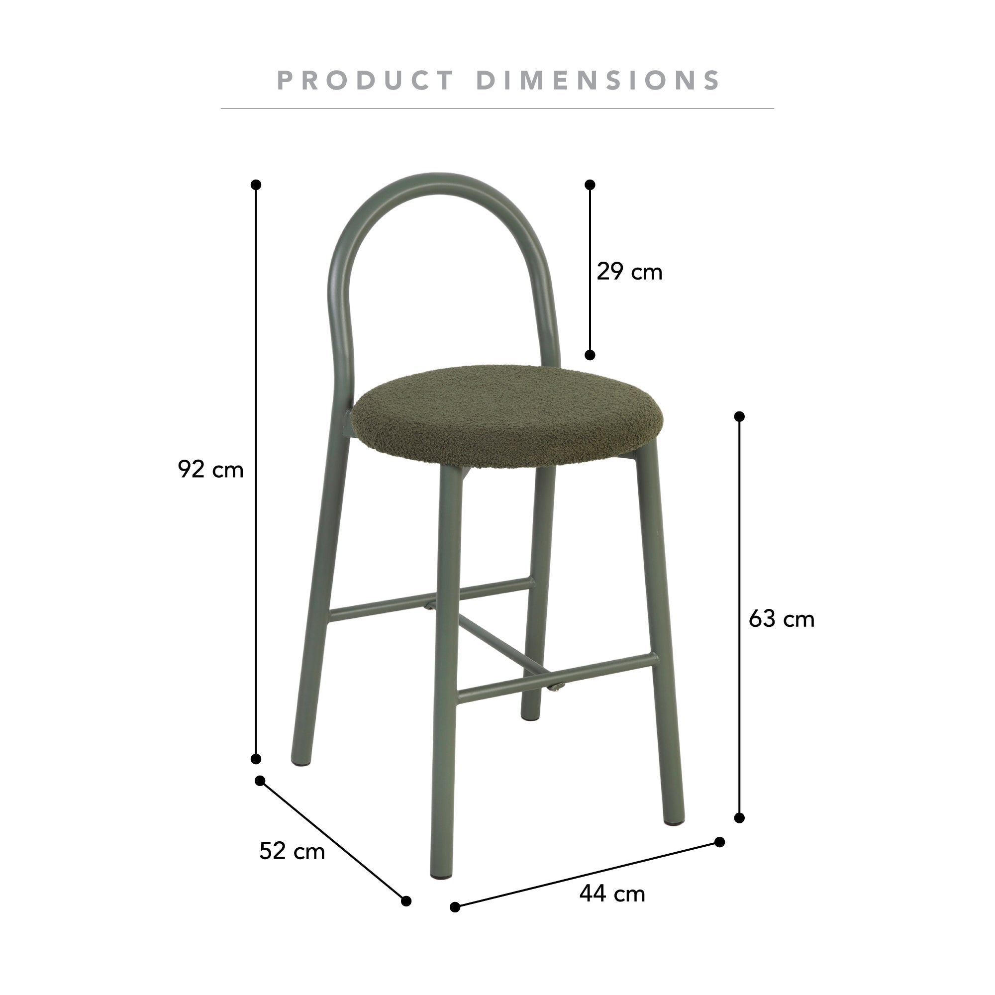 Newport Set of 2 Barstools Green