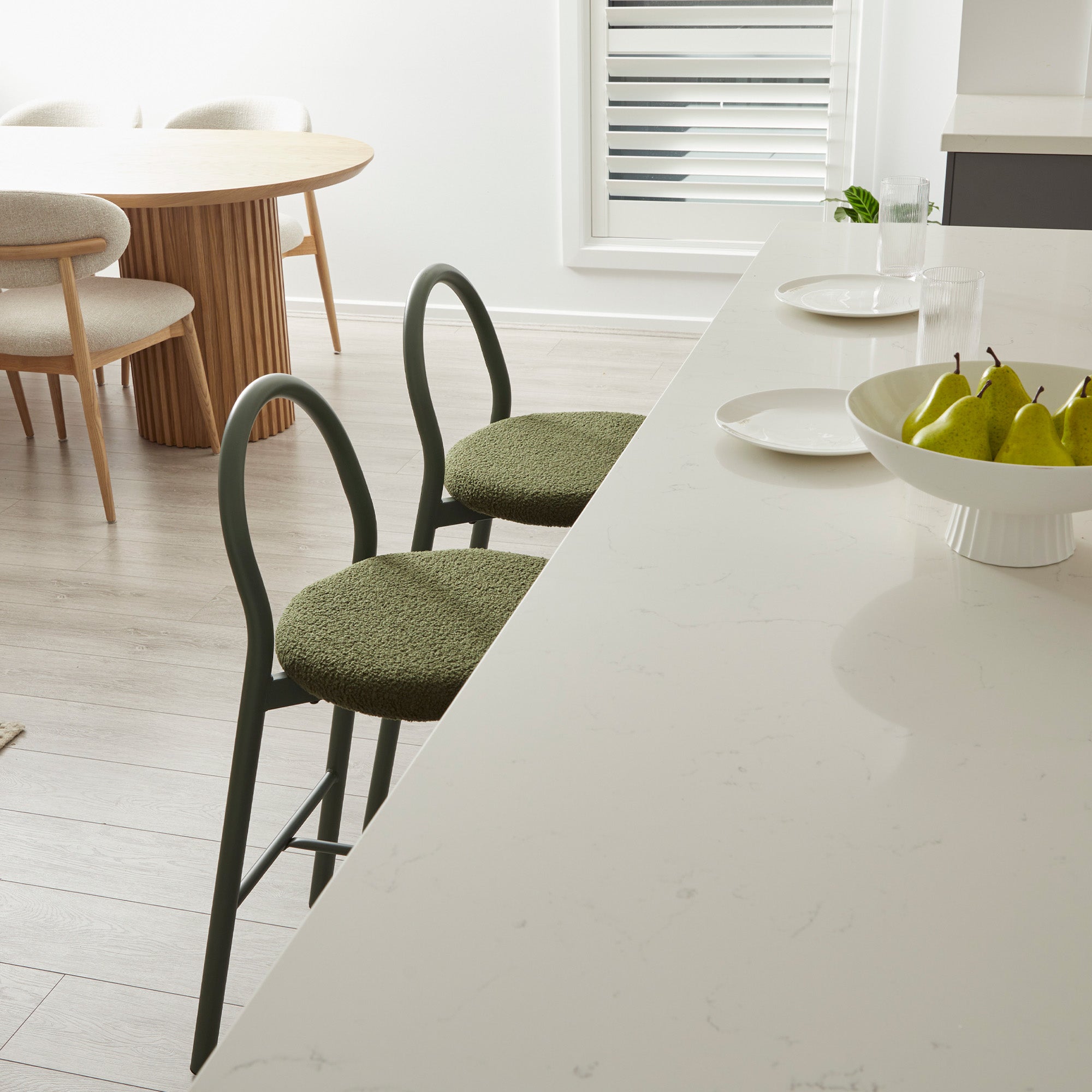 Newport Set of 2 Barstools Green