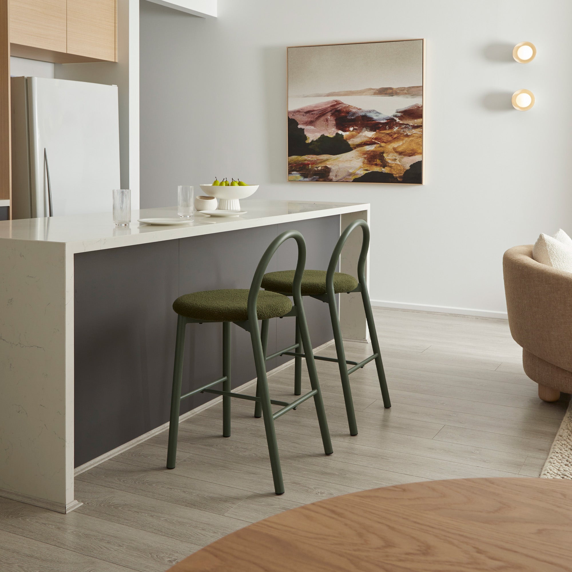 Newport Set of 2 Barstools Green
